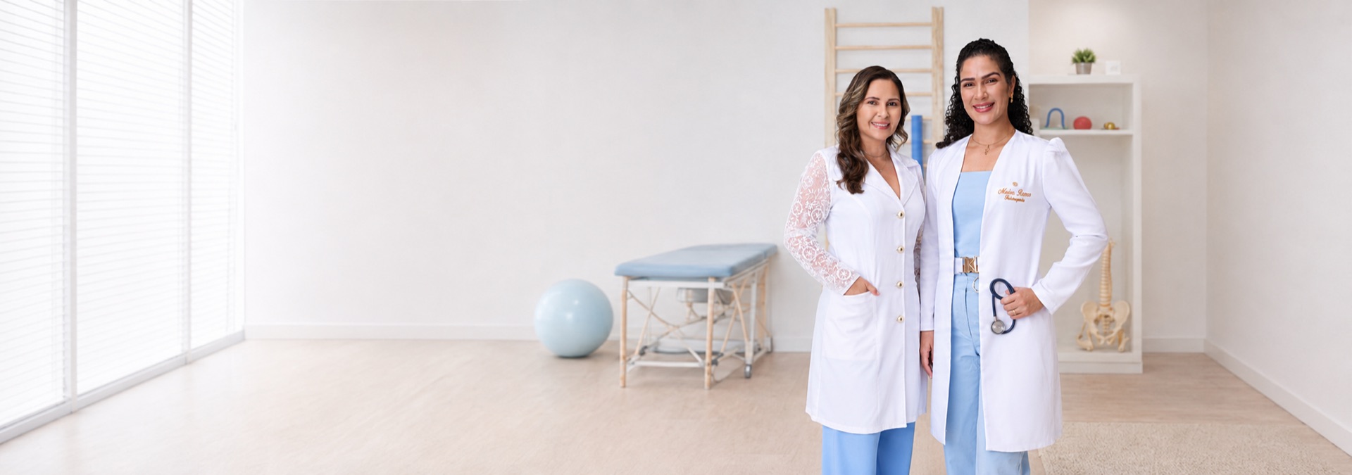 Paula Dourado e Maíra Ramos na clínica