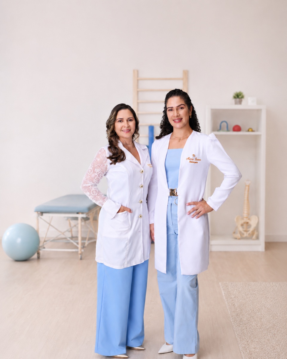 Paula Dourado e Maíra Ramos na clínica